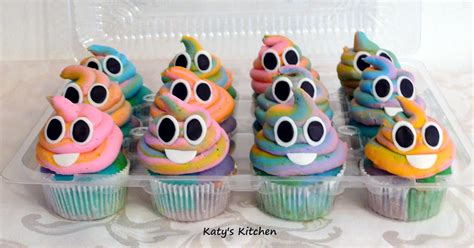 Katys Kitchen Rainbow Poop Emoji And Chocolate Poop Emoji Cupcakes