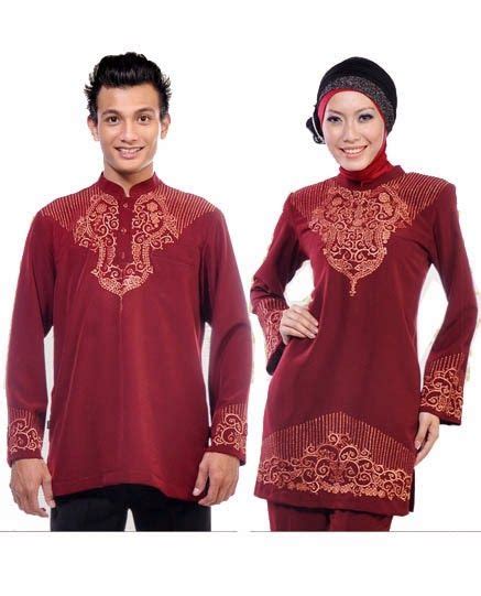 Busana Muslim Couple Pasangan Untuk Lebaran Muslim Tunic Tops Couples Blouse Long Sleeve