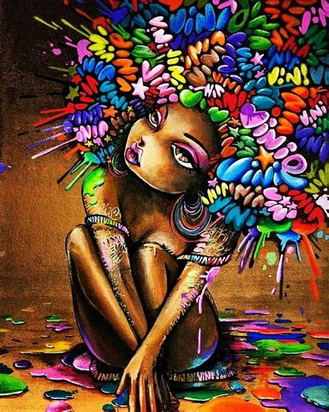 Colorful Afro Street Art Graffiti Street Art Graffiti Art