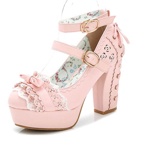 Lolita Sweet Princess High Heel Autumn Round Toe Mary Jane Shoes