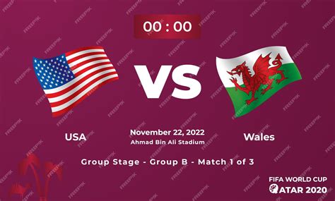Modèle De Match De Football Usa Vs Pays De Galles Coupe Du Monde De La