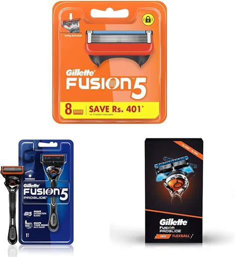 gillette fusion manual blades for men 8 count and fusion proglide razor for men for perfect