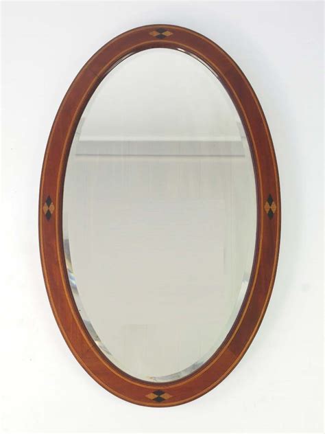 Antique Edwardian Oval Mahogany Framed Mirror