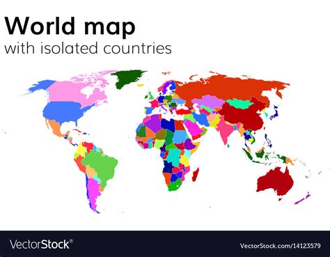 Political World Map With Isolated Countries Vector Image 78176 Hot