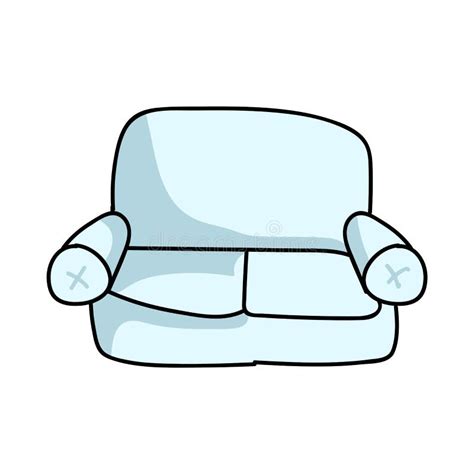 Cute Cartoon Lounge Couch For Household Furniture Vector Clipart Home