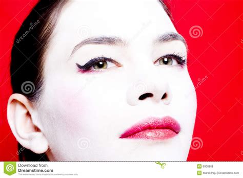 Woman With White Face Powder Stock Photo Image Of