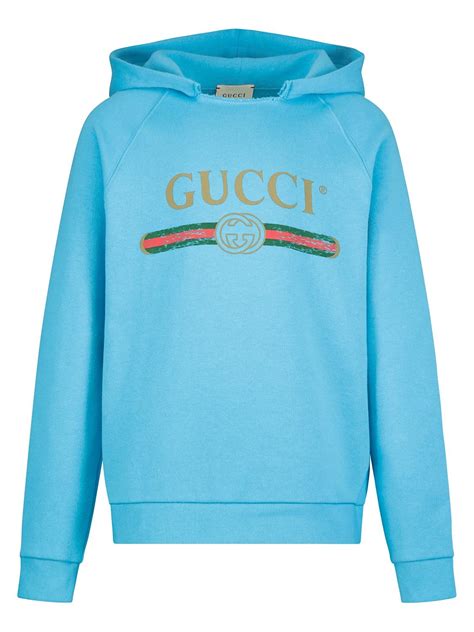 Gucci Hoodie Blue For Boys