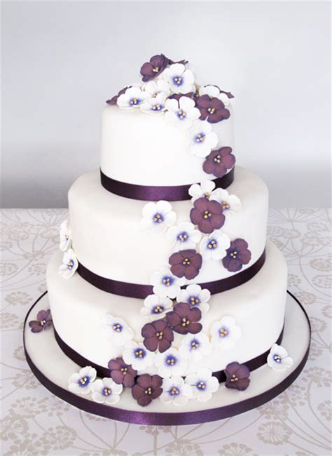Wedding Cake With Purple Flowers The Cakery Leamington Spa