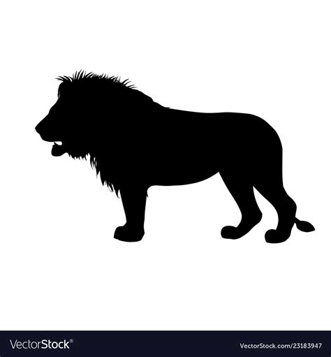 Silhouette Of African Lion Royalty Free Vector Image