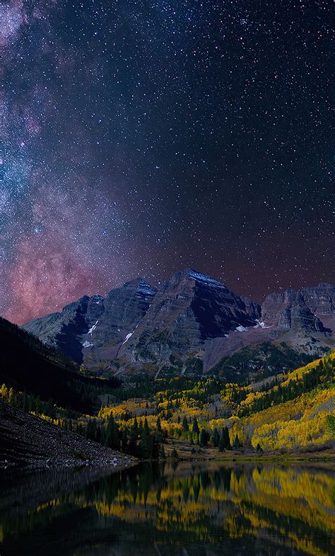 1280x2120 Milky Way On Starry Night Landscape 4k Iphone 6 Hd 4k