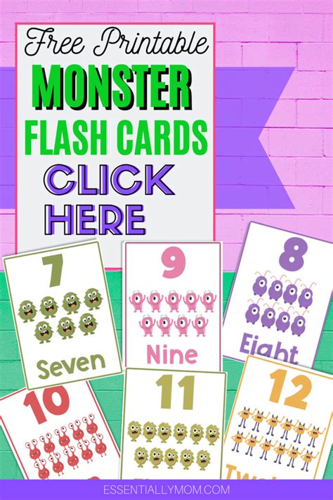 Order and dates of presidents, world capitals, order and dates of statehood, roman numerals, world flags. Monster Number Flash Cards | FREE Printable Number Flash ...