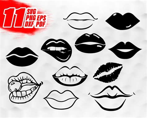 Lips Svg Lips Clipart Lips Kiss Clip Art Lips Silhouette Svg Png Lips Vector Files Clipart