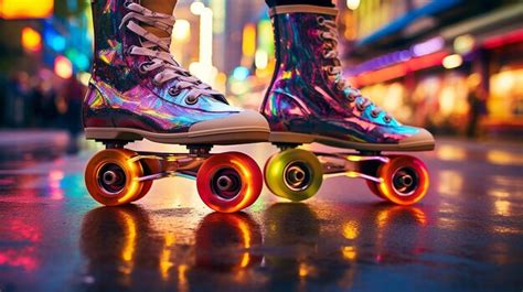 Premium Ai Image Road And Wheels Of Roller Skated Closeup
