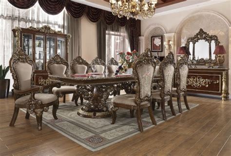 Hd 1803 Homey Design Long Dining Table Victorian Style