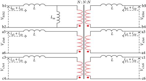 Equivalent Circuit Of The Six Winding Coupled Inductor Download Scientific Diagram