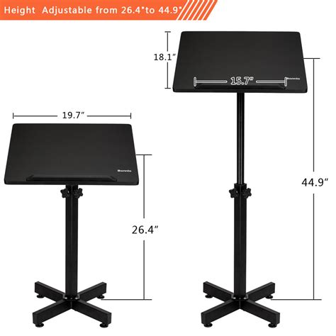 Bonnlo Mobile Lectern Podium Stand Height Adjustable Church Classroom