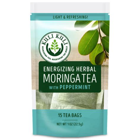 Energizing Moringa Herbal Tea Peppermint Kuli Kuli Foods Kuli
