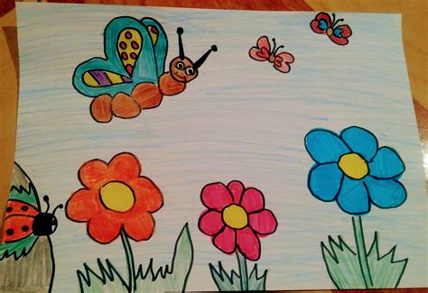 Flowers And Butterfly Art Starts