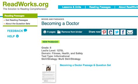 › readworks answer key 8th grade. "Help! I Need Appropriately Complex Texts for my ...