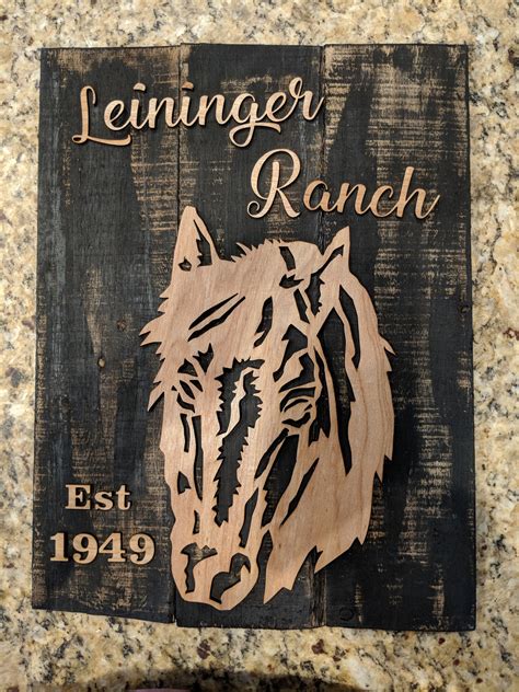 Horse Head Sign Personalized With Name And Established Date Etsy