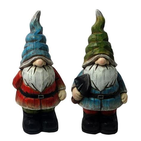 Alpine 8015857 Assorted Color Garden Gnome Statue Pack Of 2 Walmart