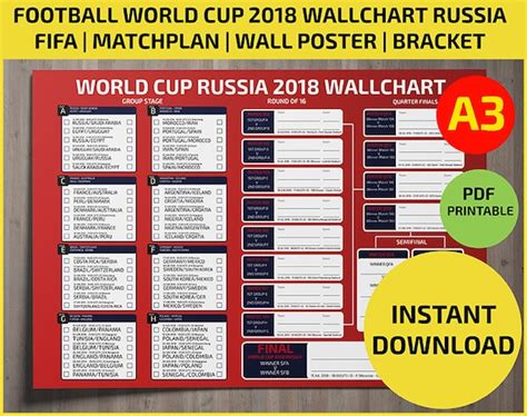 2018 Official World Cup Russia Bracket Printable World Cup 2022 Fifa Images