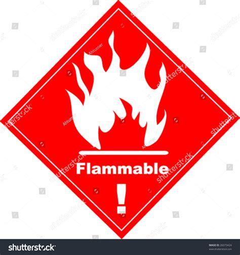 Warning Flammable Sticker Sign Stock Vector Illustration 26073424