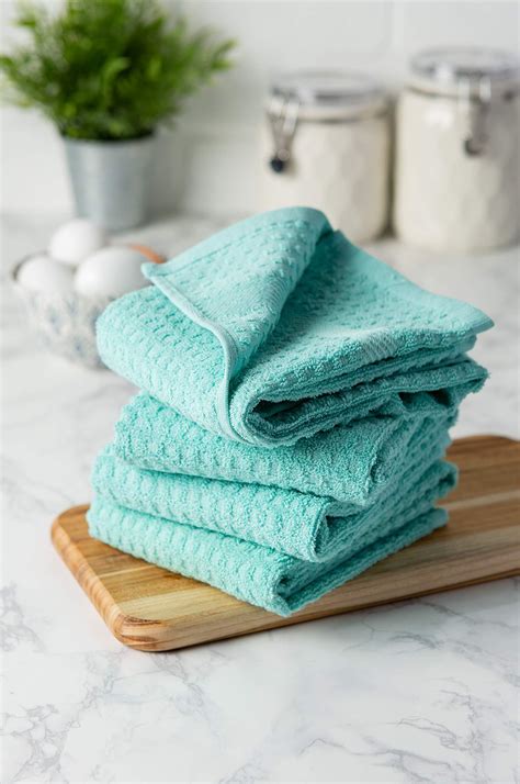 Dii Cotton Waffle Terry Dish Towels 15 X 26 Set Of 4 Ultra Absorbent