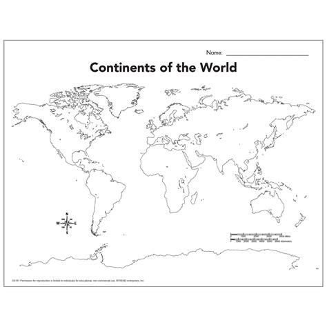 Blank Map Of The World Continents To Label