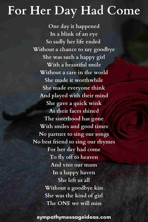 in loving memory of my sister poem
