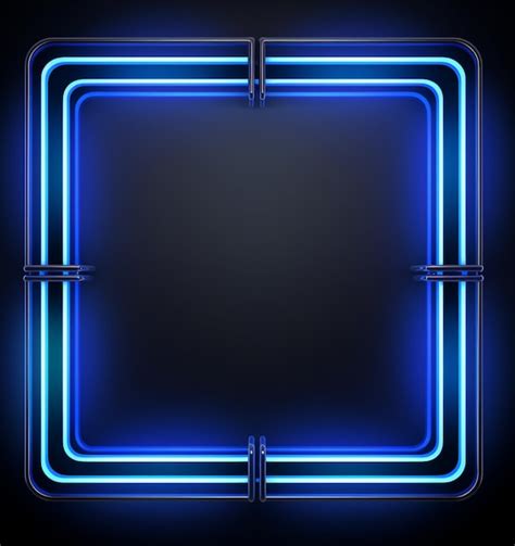 Premium Ai Image Blue Neon Frame Background