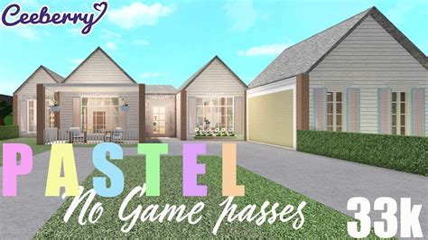 Bloxburg Pastel No Game Pass House 33k Speed Build Youtube