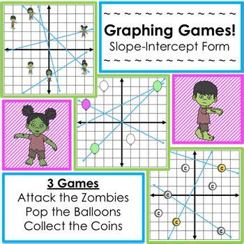 Zombies & graphing lines sounds like fun! Graphing Game: Slope-Intercept Form in 2020 (With images) | Graphing games, Slope intercept form ...