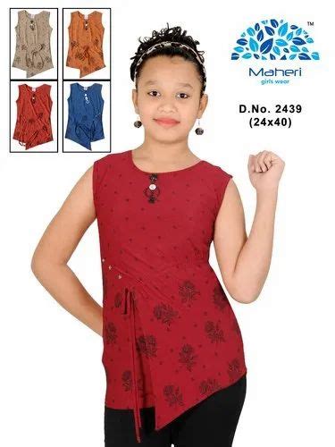 Printed Half Sleeves Girls Top Size 24 40 At Rs 300piece In