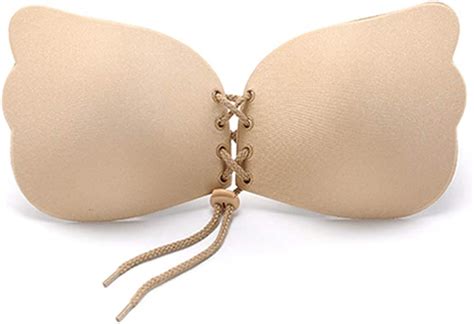 Titu Sticky Bra Strapless Push Up Plus Size Self Adhesive Backless Bra B Cup Nude
