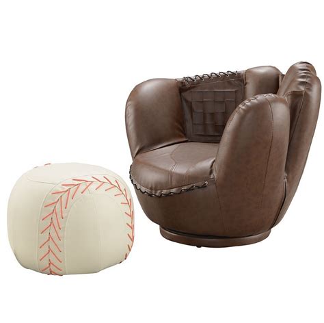 Baseball Glove Kids Chair W Ottoman Crown Mark Furniture 1 Reviews