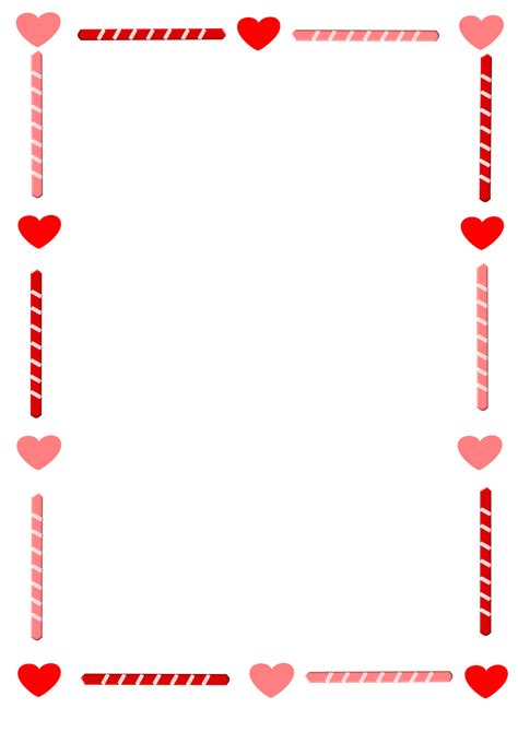 printable red and pink heart border free pdf and png my xxx hot girl