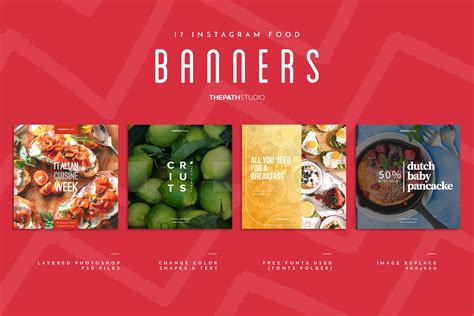 17 Instagram Food Banners Creative Instagram Templates ~ Creative Market