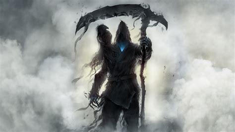 Download Wallpaper 1920x1080 Fantasy Grim Reaper Raven Dark Full Hd