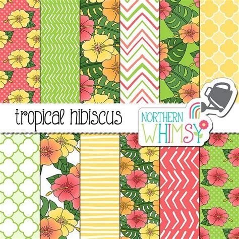 Step by step instruction to make paper hibiscus flower: Tropical Hibiscus Seamless Patterns #hibiscus #monstera | Paper flower patterns, Digital paper ...