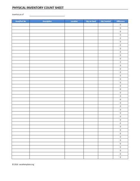 Free sample balance sheet in accounting. Physical Inventory Count Sheet Template » EXCELTEMPLATES.org