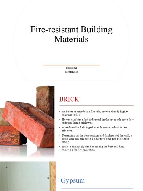 Fire Resistant Building Materials