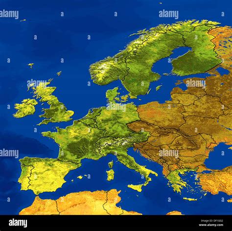 Detailed Satellite Map Of Europe Europe Detailed Sate