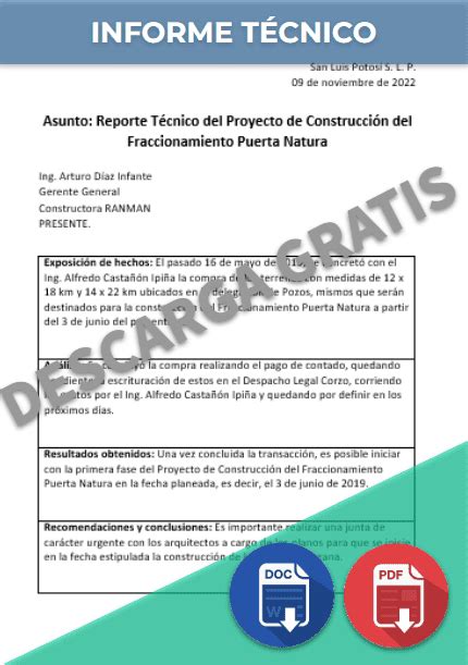 Informe Técnico Ejemplos Formatos【 2022