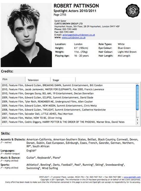 Image Result For Actor Cv Acting Resume Acting Resume Template