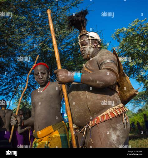 Bodi Tribe Fat Men During Kael Ceremony Hana Mursi Omo Valley