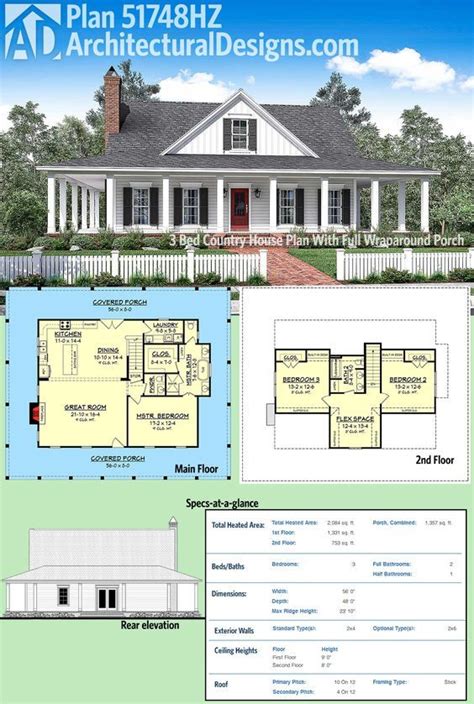 Architectural Designs House Plan 51748hz Gives You A Full Wraparound