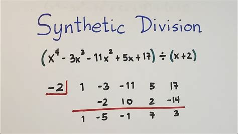 Math Example Polynomial Concepts Synthetic Division Example 01