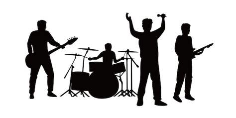 Premium Vector | Band silhouette design. music concert vector illustration.