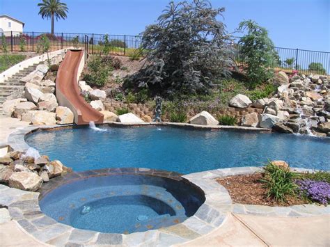 Above ground swimming pools with salt water systems. Slides For Backyard Pools | Backyard Design Ideas